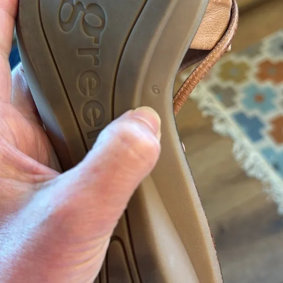 Paul Green Brown Leather Sandals Slides made in Austria AU4/US 6 - Picture 10 of 10